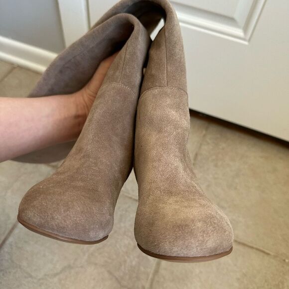 FRANCO SARTO Kerri Over The Knee Bootsbeige tan real leather suede size 5 - Picture 8 of 10